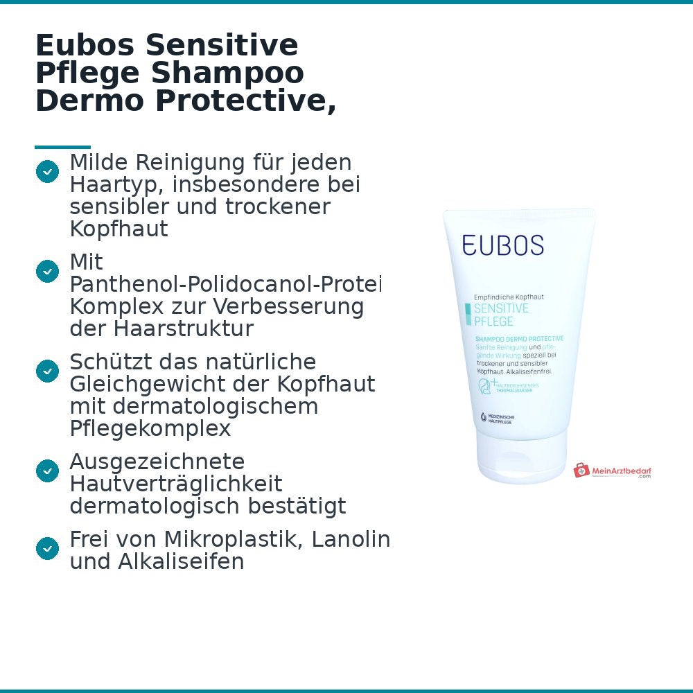 Eubos Sensitive Pflege Shampoo Dermo Protective Panthenol / Polidocanol / Protein Komplex Shampoo, 150 ml.
