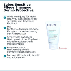 Eubos Sensitive Pflege Shampoo Dermo Protective Panthenol / Polidocanol / Protein Komplex Shampoo, 150 ml.