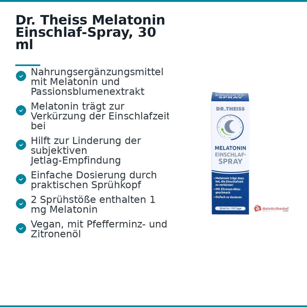 Dr. Theiss Melatonin Einschlaf-Spray Melatonin / Passionsblumenextrakt Mundspray, 30 ml.