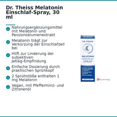 Dr. Theiss Melatonin Einschlaf-Spray Melatonin / Passionsblumenextrakt Mundspray, 30 ml.
