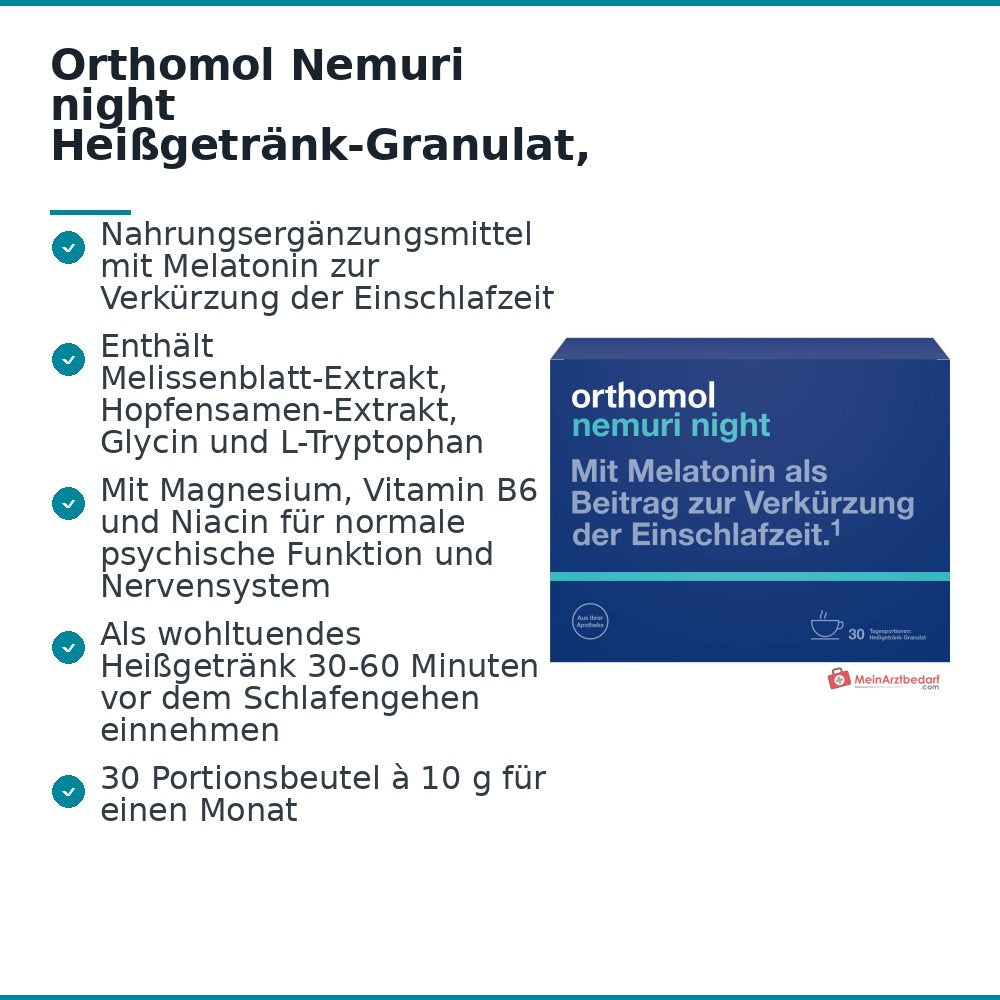 Orthomol Nemuri night Heißgetränk-Granulat, 30 x 10 g.