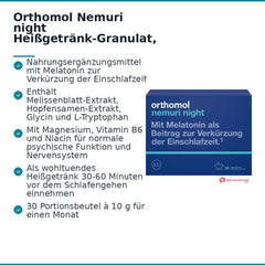 Orthomol Nemuri night Heißgetränk-Granulat, 30 x 10 g.