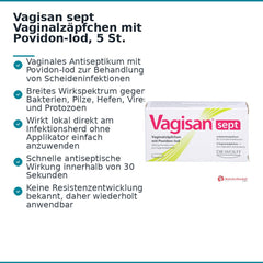 Vagisan sept Vaginalzäpfchen mit Povidon-Iod, 5 St..