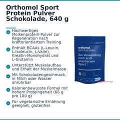 Orthomol Sport Protein Pulver Schokolade, 640 g.