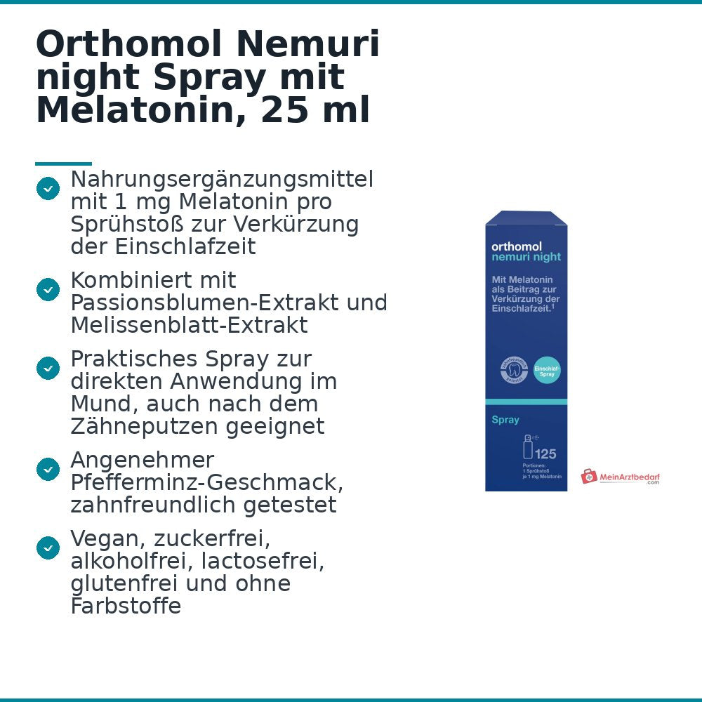 Orthomol Nemuri night Spray mit Melatonin, 25 ml.