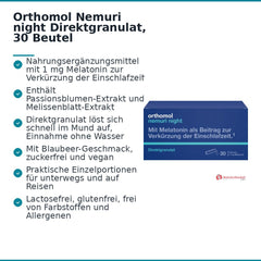 Orthomol Nemuri night Direktgranulat, 30 Beutel.