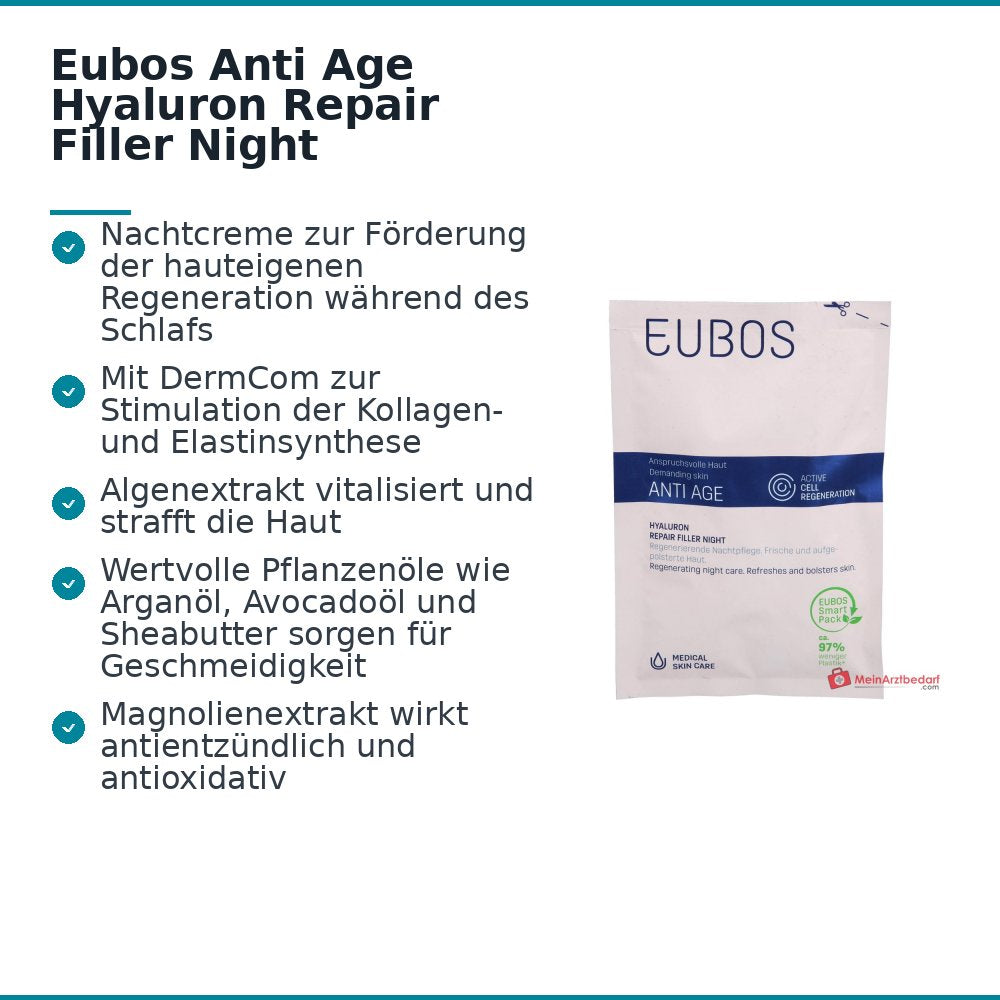 Eubos Anti Age Hyaluron Repair Filler Night Nachtcrème, 50 ml