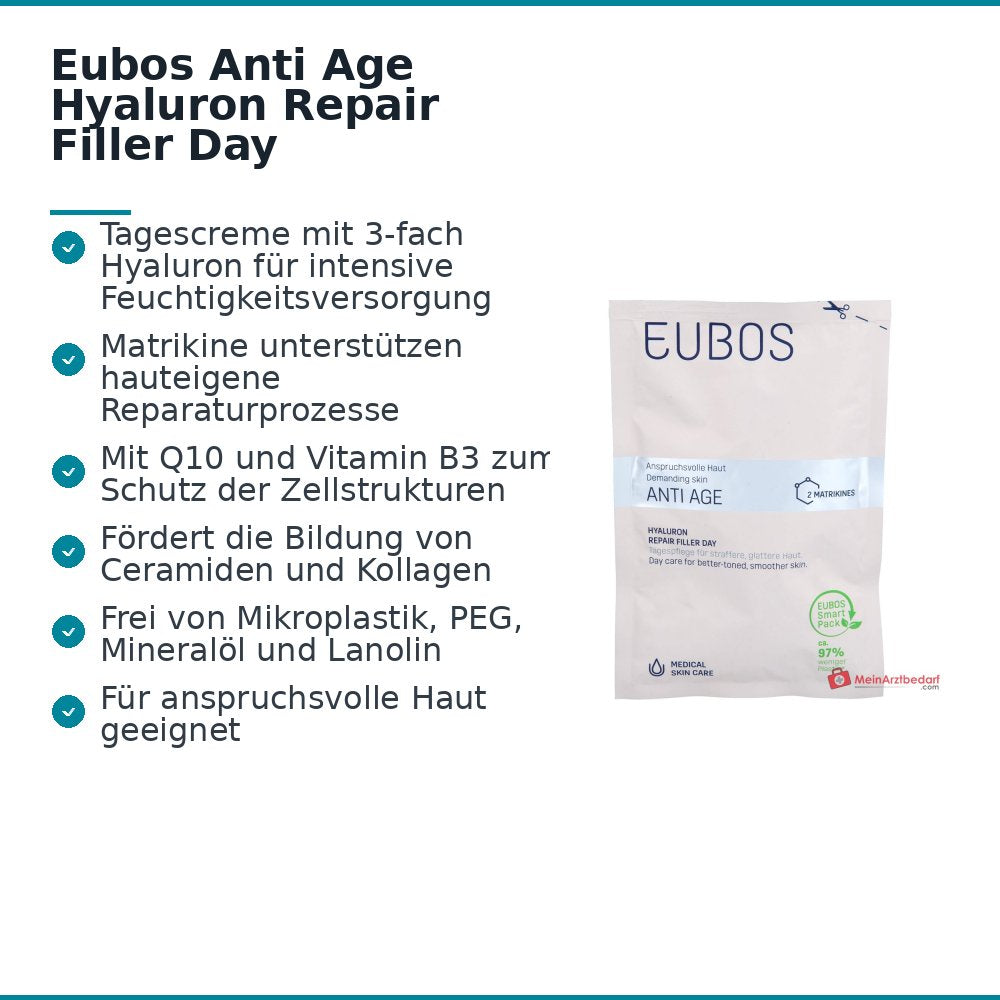 Eubos Anti Age Hyaluron Repair Filler Dag Navulzak, 50 ml