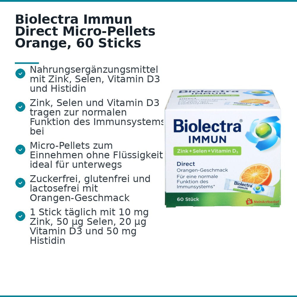 Biolectra Immun Direct Micro-Pellets Orange, 60 Sticks.