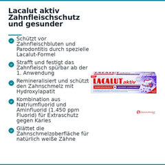 Lacalut aktiv Natriumfluorid / Olaflur / Hydroxylapatit Zahnpasta, 75 ml.