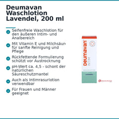 Deumavan Intim Waschlotion Lavendel mit Vitamin E / Milchsaeure Lotion, 200 ml.