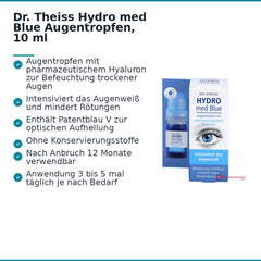 Dr. Theiss Hydro med Blue Natriumhyaluronat / Patentblau V Augentropfen, 10 ml.