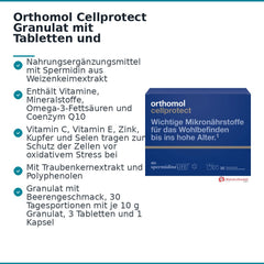 Orthomol Cellprotect Granulat mit Tabletten und Kapseln, 30 Tagesportionen.