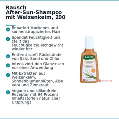 Rausch After-Sun-Shampoo mit Weizenkeim, 200 ml.