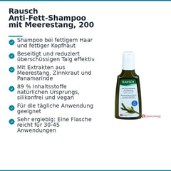 Rausch Anti-Fett-Shampoo mit Meerestang, 200 ml.