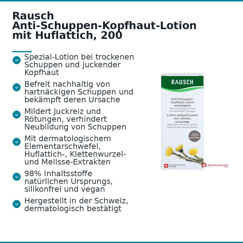 Rausch Anti-Schuppen-Kopfhaut-Lotion mit Huflattich, 200 ml.