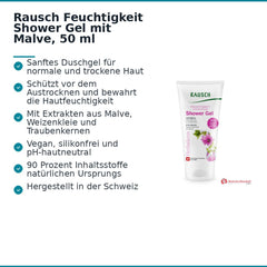 Rausch Feuchtigkeit Shower Gel mit Malve, 50 ml.