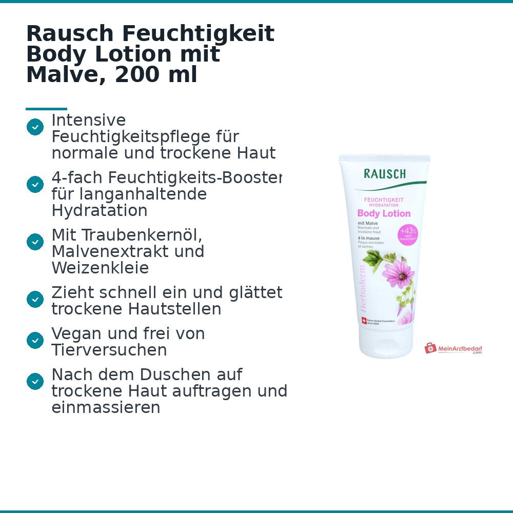 Rausch Feuchtigkeit Body Lotion mit Malve, 200 ml.