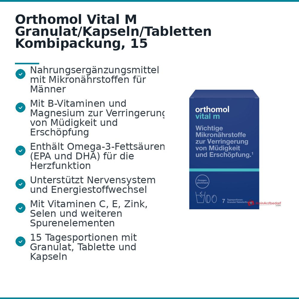 Orthomol Vital M Granulat/Kapseln/Tabletten Kombipackung, 15 Tagesportionen.