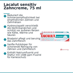 Lacalut sensitiv Hydroxylapatit / Bisabolol Zahncreme, 75 ml.