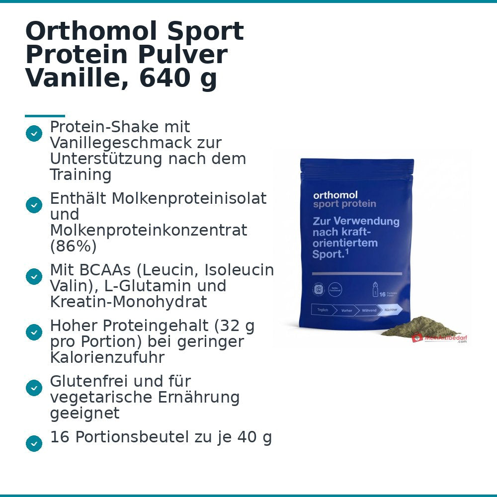 Orthomol Sport Protein Pulver Vanille, 640 g.