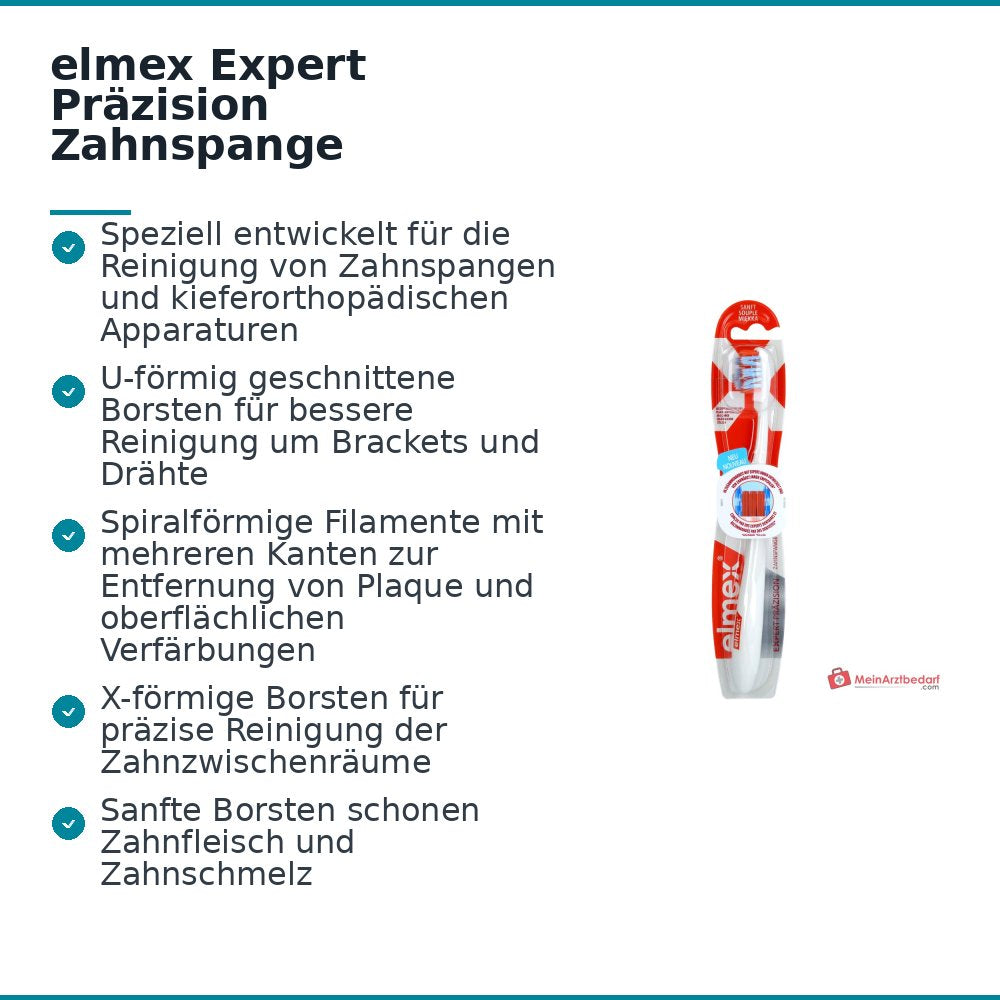 elmex Expert Präzision Zahnspange Zahnbürste sanft, 1 St..