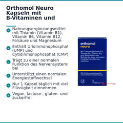 Orthomol Neuro Kapseln mit B-Vitaminen und Magnesium, 30 St..