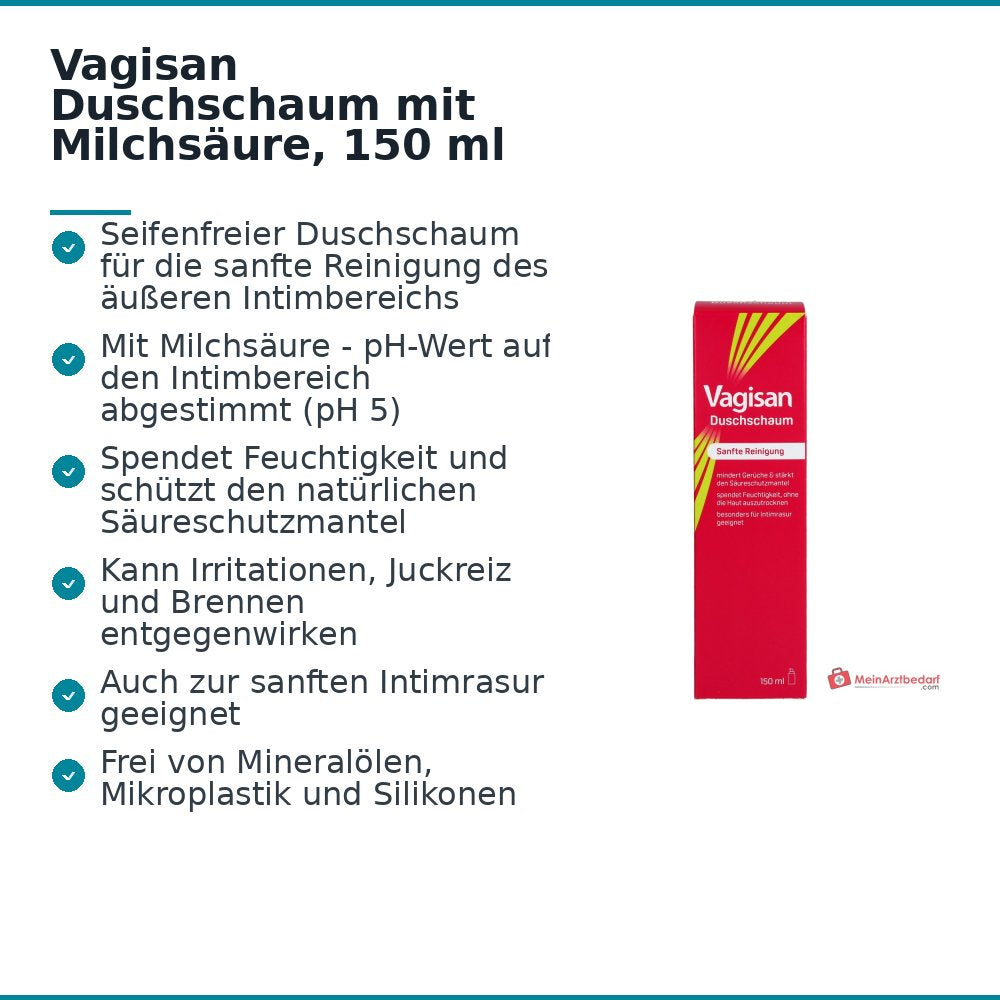 Vagisan Duschschaum mit Milchsäure, 150 ml.