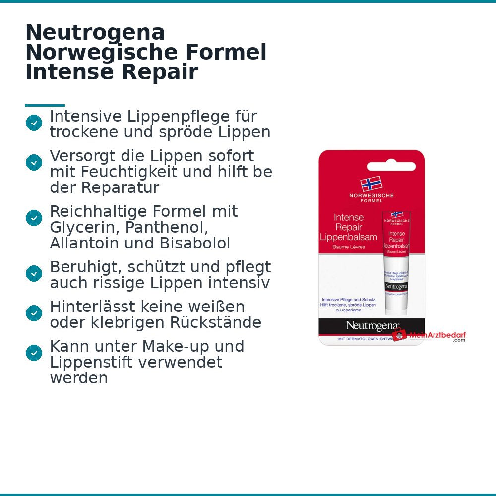 Neutrogena Norwegische Formel Intense Repair Lippenbalsam, 15 ml.