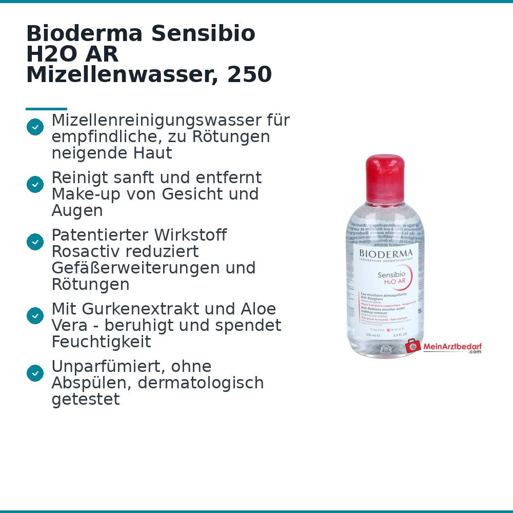 Bioderma Sensibio H2O AR Mizellenwasser, 250 ml.