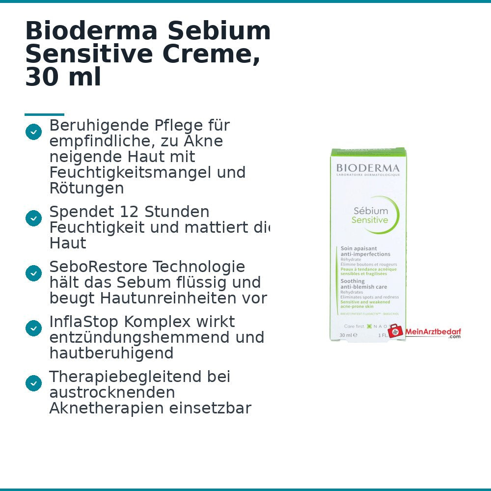 Bioderma Sebium Sensitive Creme, 30 ml.