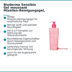 Bioderma Sensibio Gel moussant Mizellen-Reinigungsgel, 500 ml.