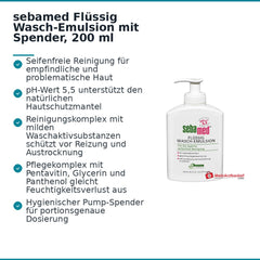 sebamed Flüssig Wasch-Emulsion mit Spender, 200 ml.