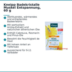 Kneipp Badekristalle Muskel Entspannung, 60 g.
