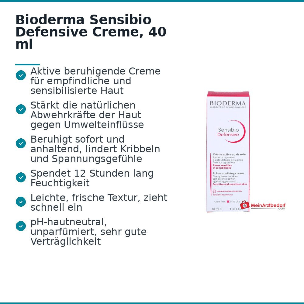 Bioderma Sensibio Defensive Creme, 40 ml.