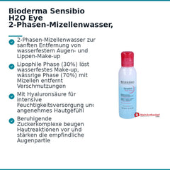 Bioderma Sensibio H2O Eye 2-Phasen-Mizellenwasser, 125 ml.