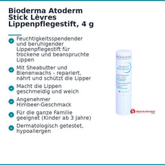 Bioderma Atoderm Stick Lèvres Lippenpflegestift, 4 g.
