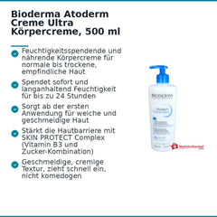 Bioderma Atoderm Creme Ultra Körpercreme, 500 ml.