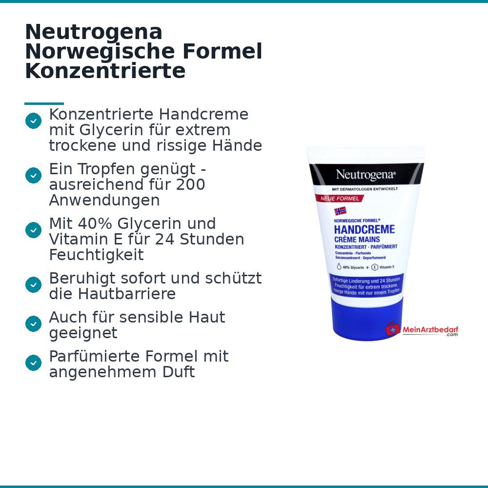 Neutrogena Norwegische Formel Konzentrierte Handcreme parfümiert, 50 ml.
