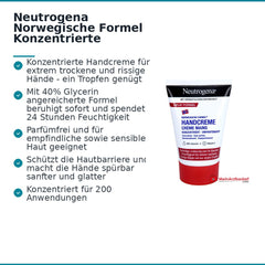 Neutrogena Norwegische Formel Konzentrierte Handcreme unparfümiert, 50 ml.