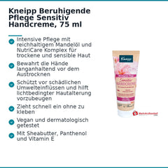Kneipp Beruhigende Pflege Sensitiv Handcreme, 75 ml.