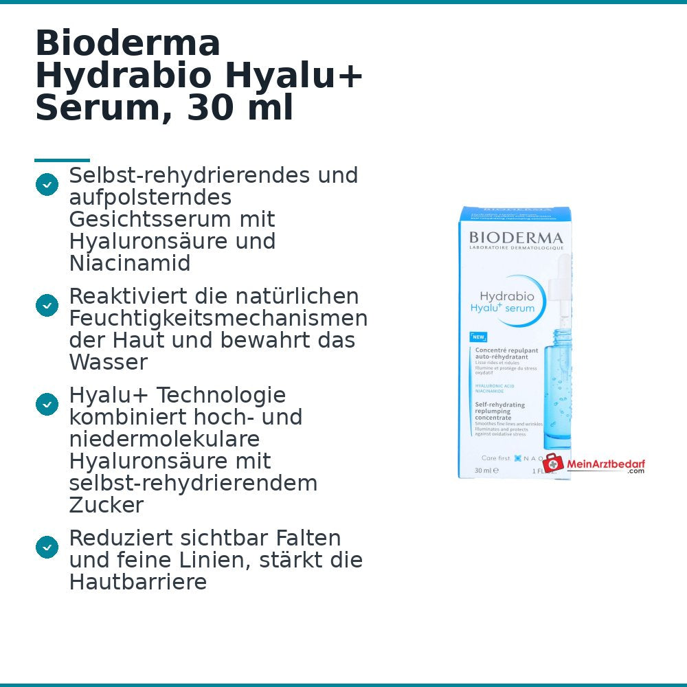 Bioderma Hydrabio Hyalu+ Serum, 30 ml.