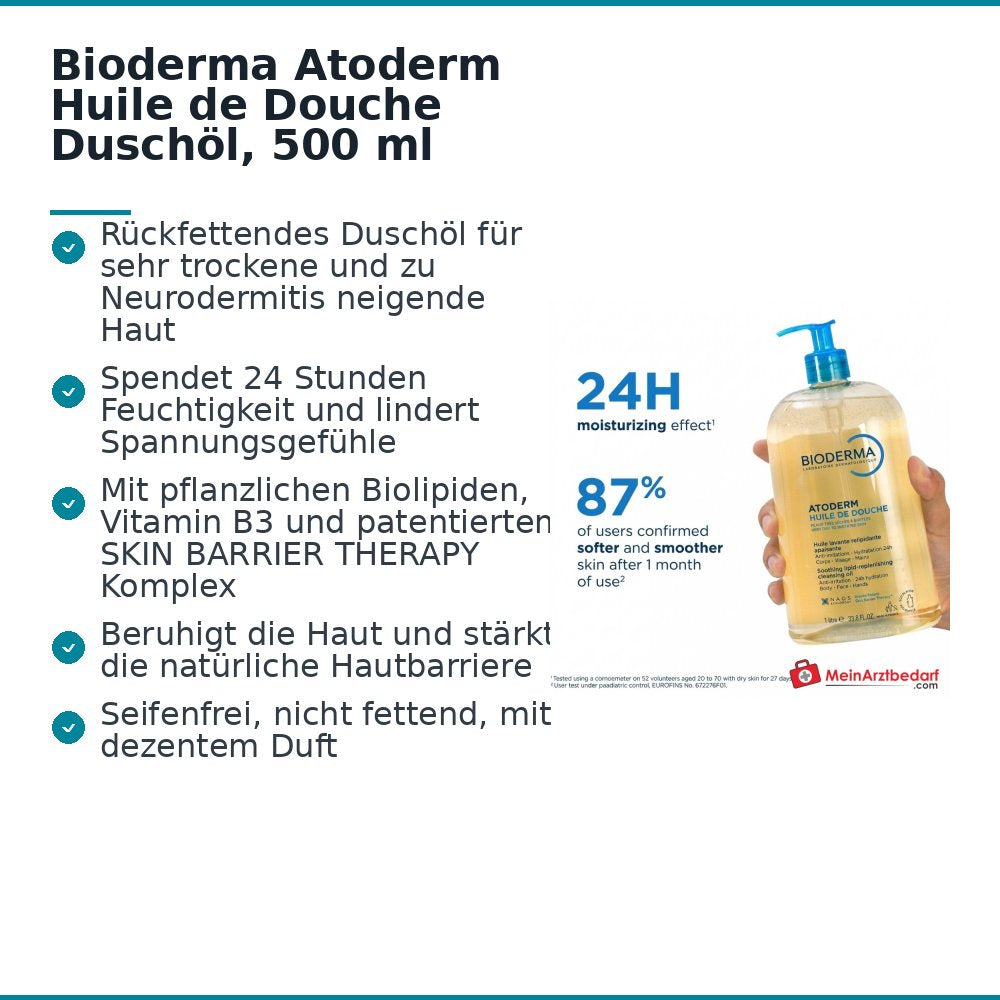 Bioderma Atoderm Huile de Douche Duschöl, 500 ml.