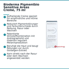 Bioderma Pigmentbio Sensitive Areas Creme, 75 ml.