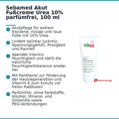 Sebamed Akut Fußcreme Urea 10% parfümfrei, 100 ml.