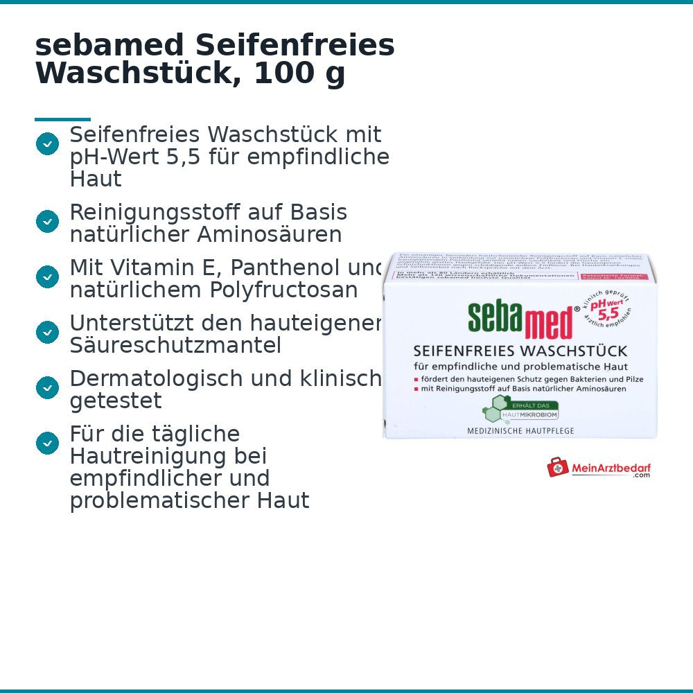 sebamed Seifenfreies Waschstück, 100 g.