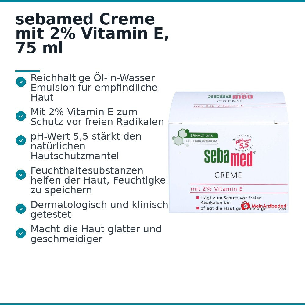 sebamed Creme mit 2% Vitamin E, 75 ml.