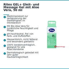 Ritex GEL+ Gleit- und Massage Gel mit Aloe Vera, 50 ml.
