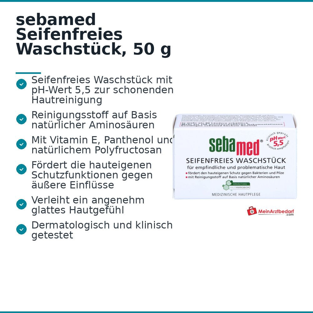 sebamed Seifenfreies Waschstück, 50 g.