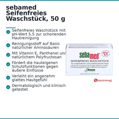 sebamed Seifenfreies Waschstück, 50 g.